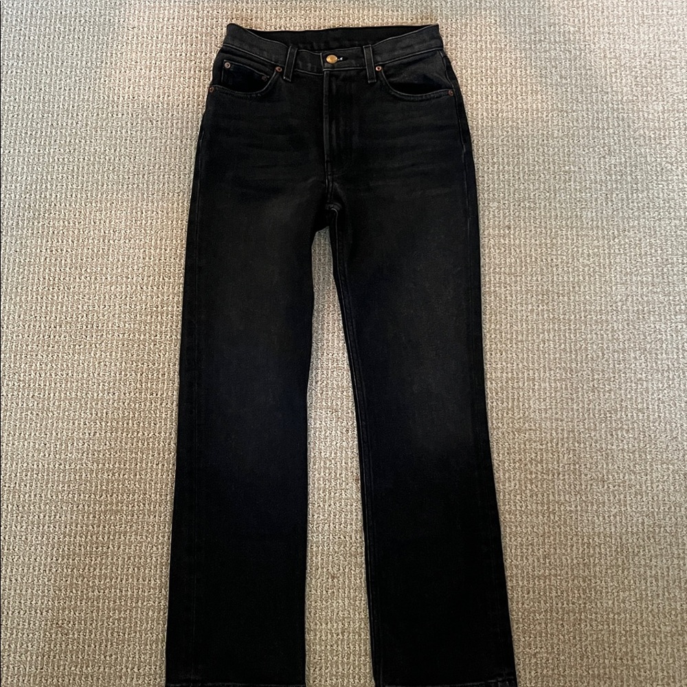 B SIDES High-Rise Straight Leg Jeans - Black